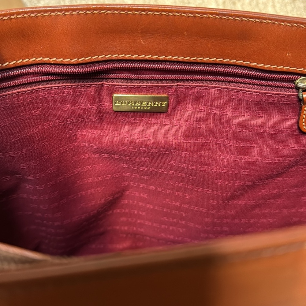 Vintage Burberry Blue Label Blue Nova Check Zip Tote Bag - Picture 8 of 14